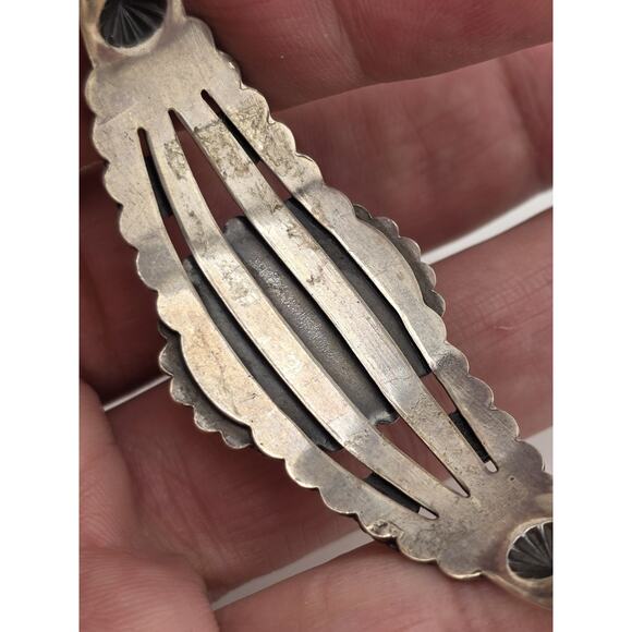 VINTAGE FRED HARVEY NATIVE AMERICAN TURQUOISE CUFF BRACELET - Picture 12 of 16